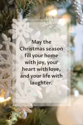 May the Christmas season fill your home with joy, your heart with love, and your life with laughter