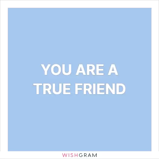 You are a true friend